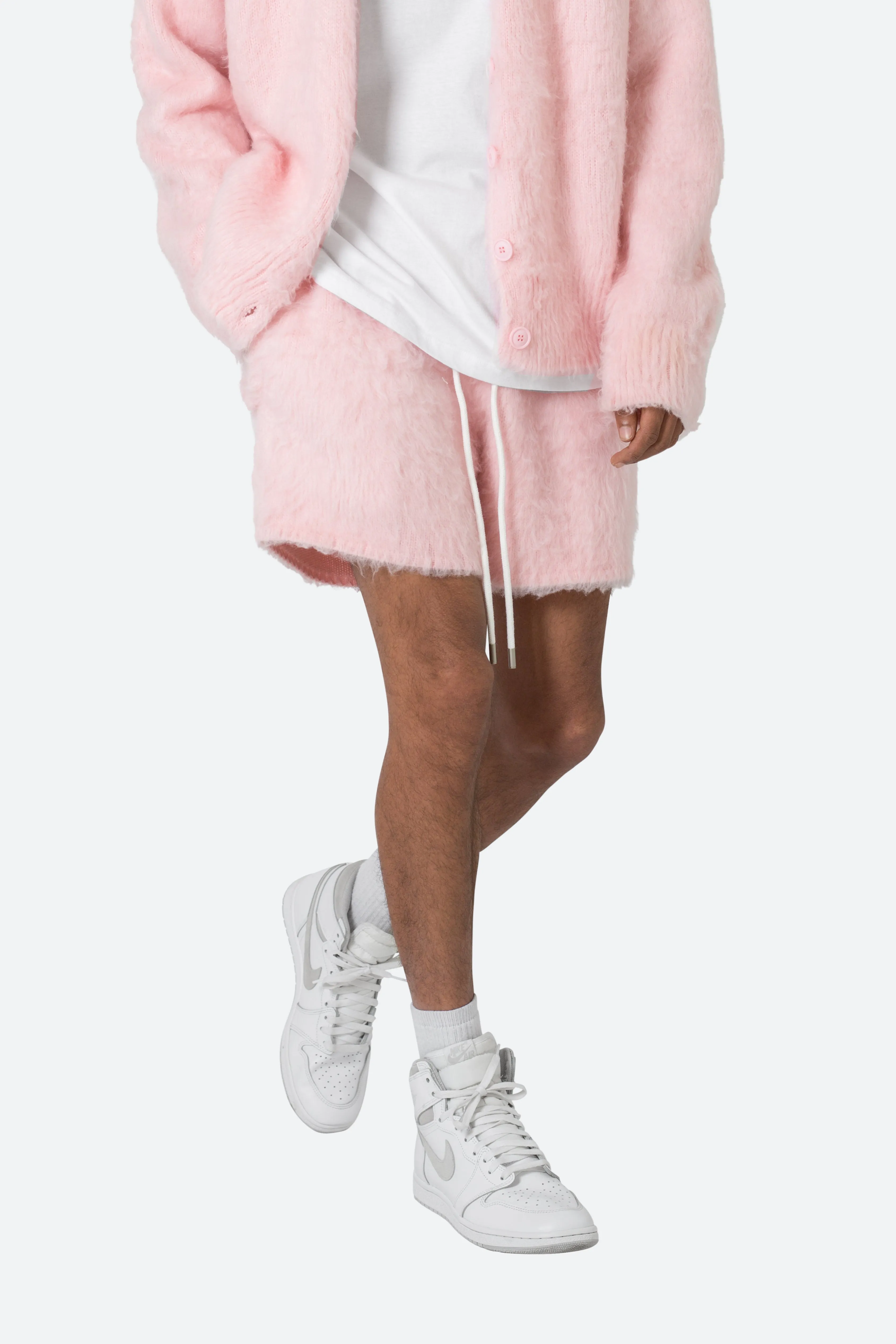 Fuzzy Sweatshorts - Pink