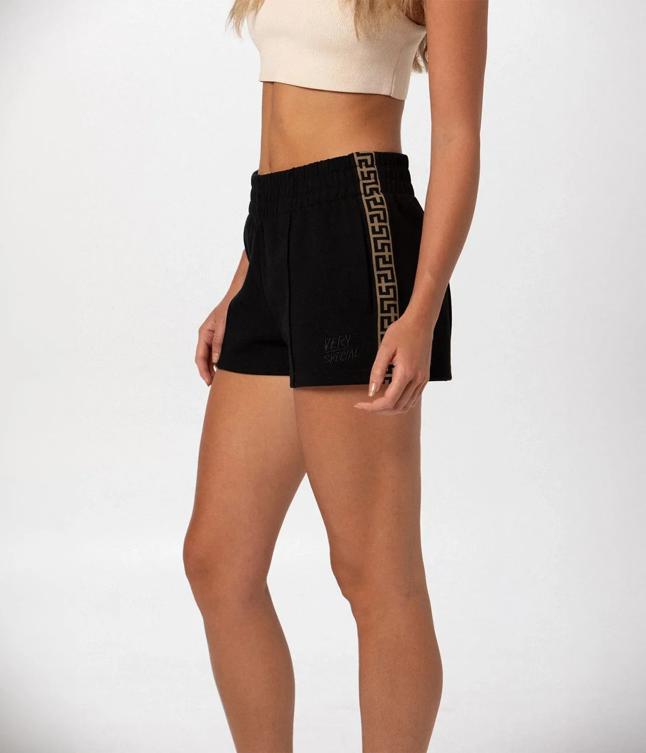 GEO TRACK SHORTS- BLACK