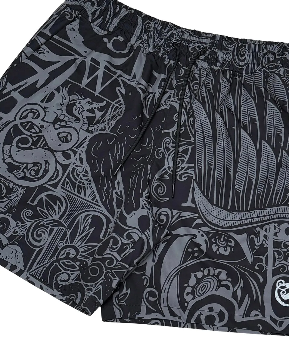 Graffiti Nylon Short Set