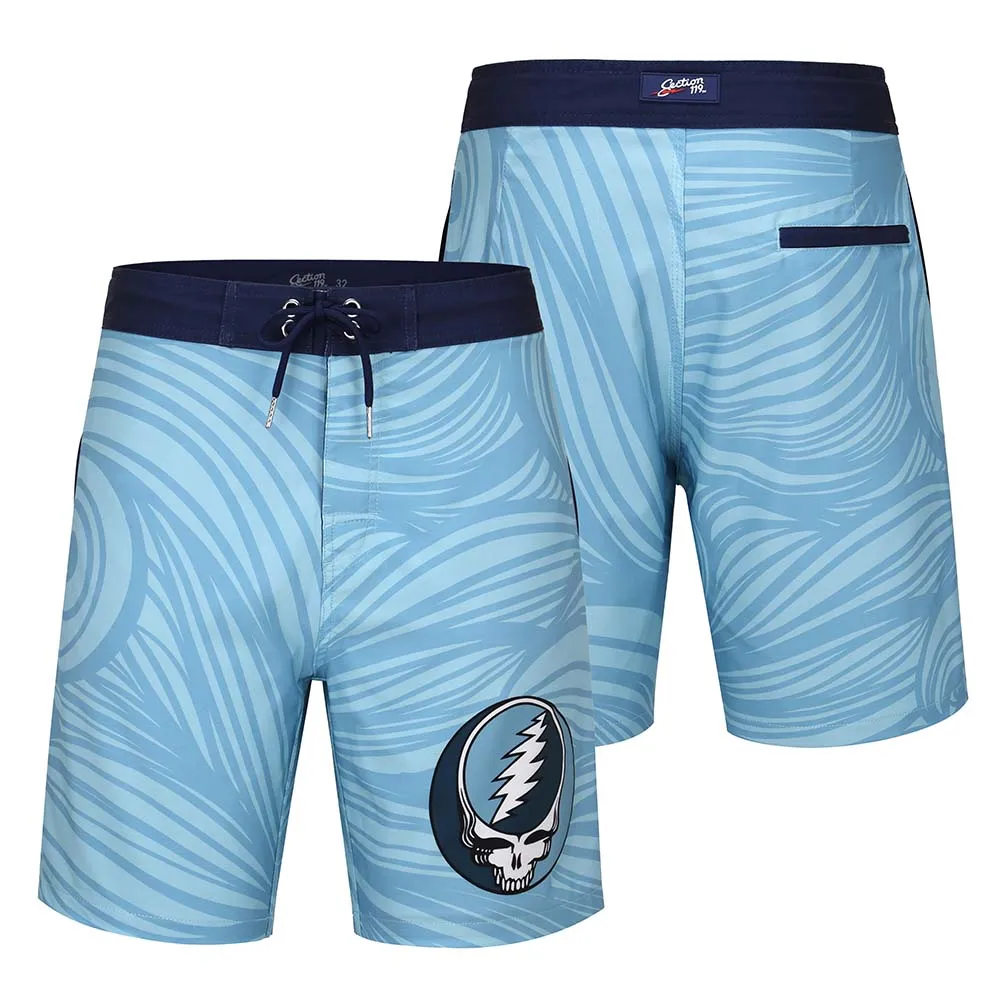 Grateful Dead | 48-54 Hybrid Board Shorts | Spiral Steal Your Face