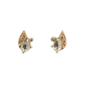 Gray Diamond Slice Eye Studs