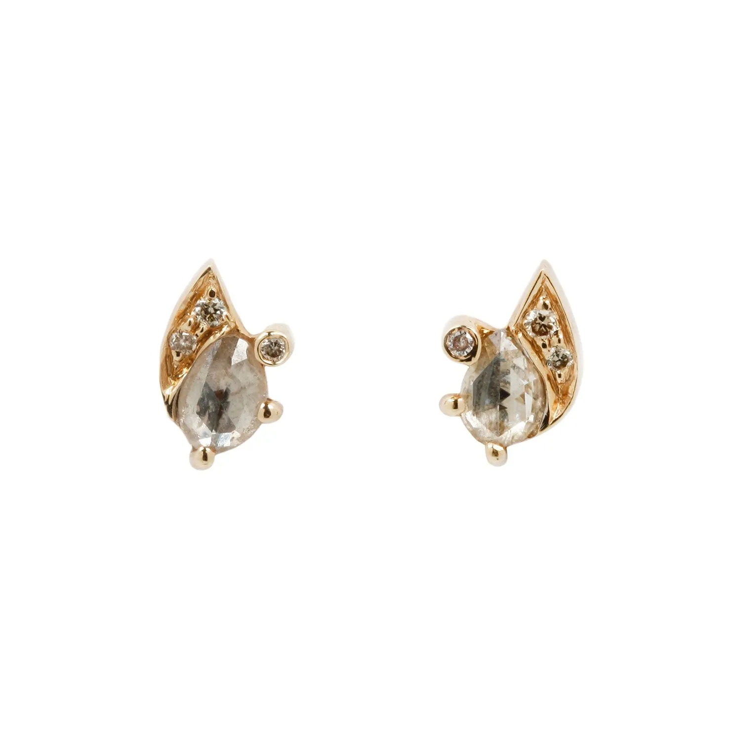 Gray Diamond Slice Eye Studs