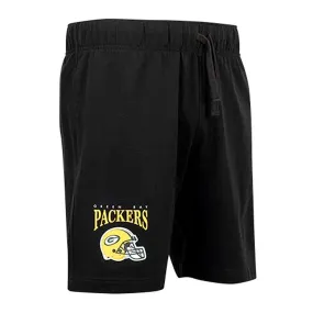 Green Bay Packers NFL Helmet Arch Cotton Shorts Black By New Era