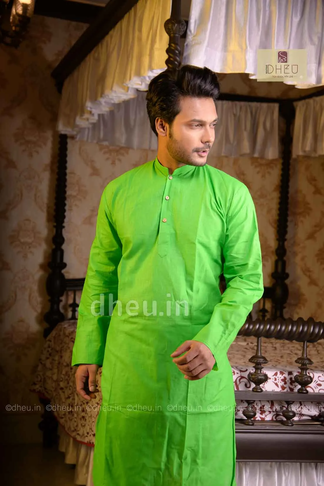 Handloom Silk Saree-Kurta Couple Set