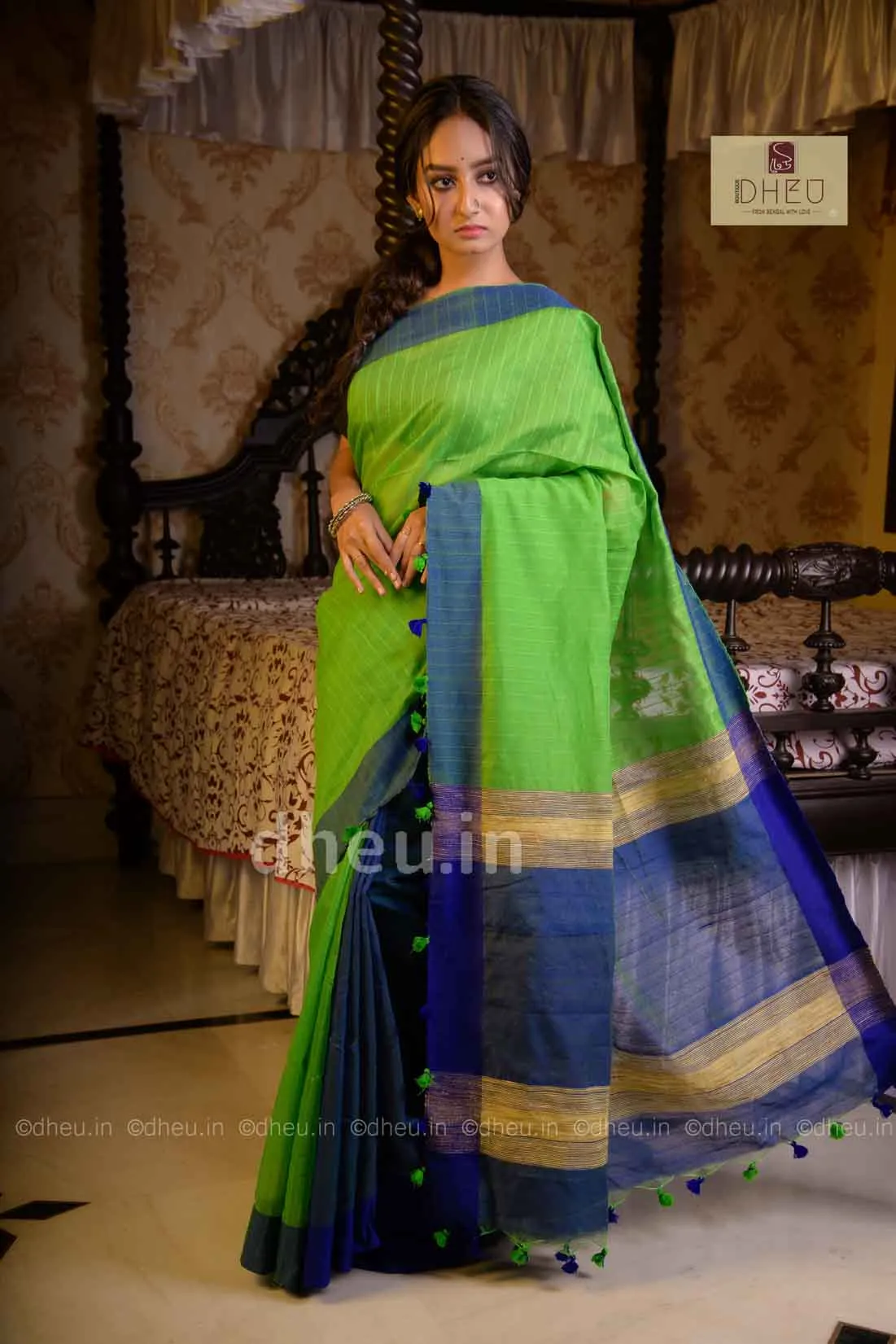 Handloom Silk Saree-Kurta Couple Set