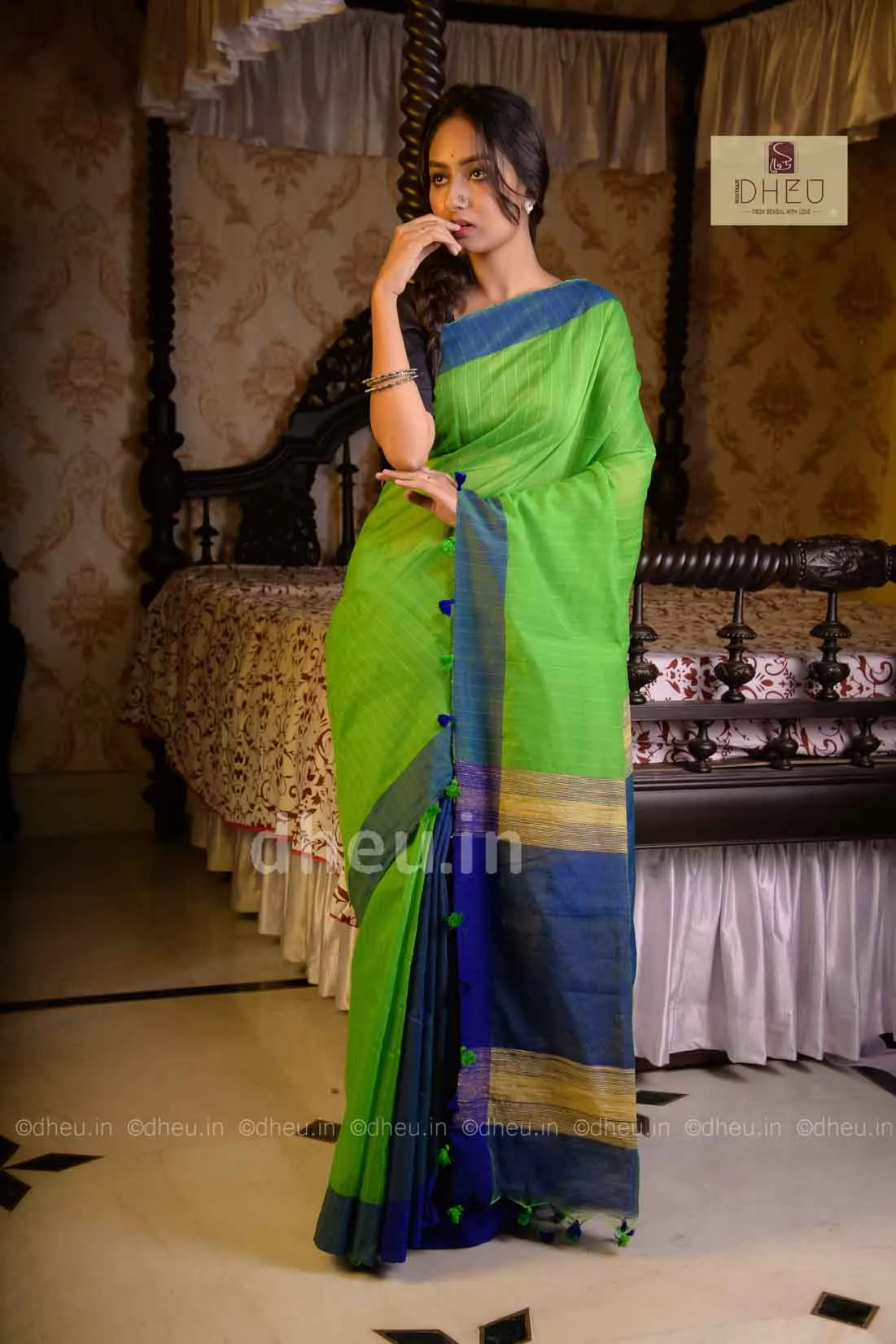 Handloom Silk Saree-Kurta Couple Set