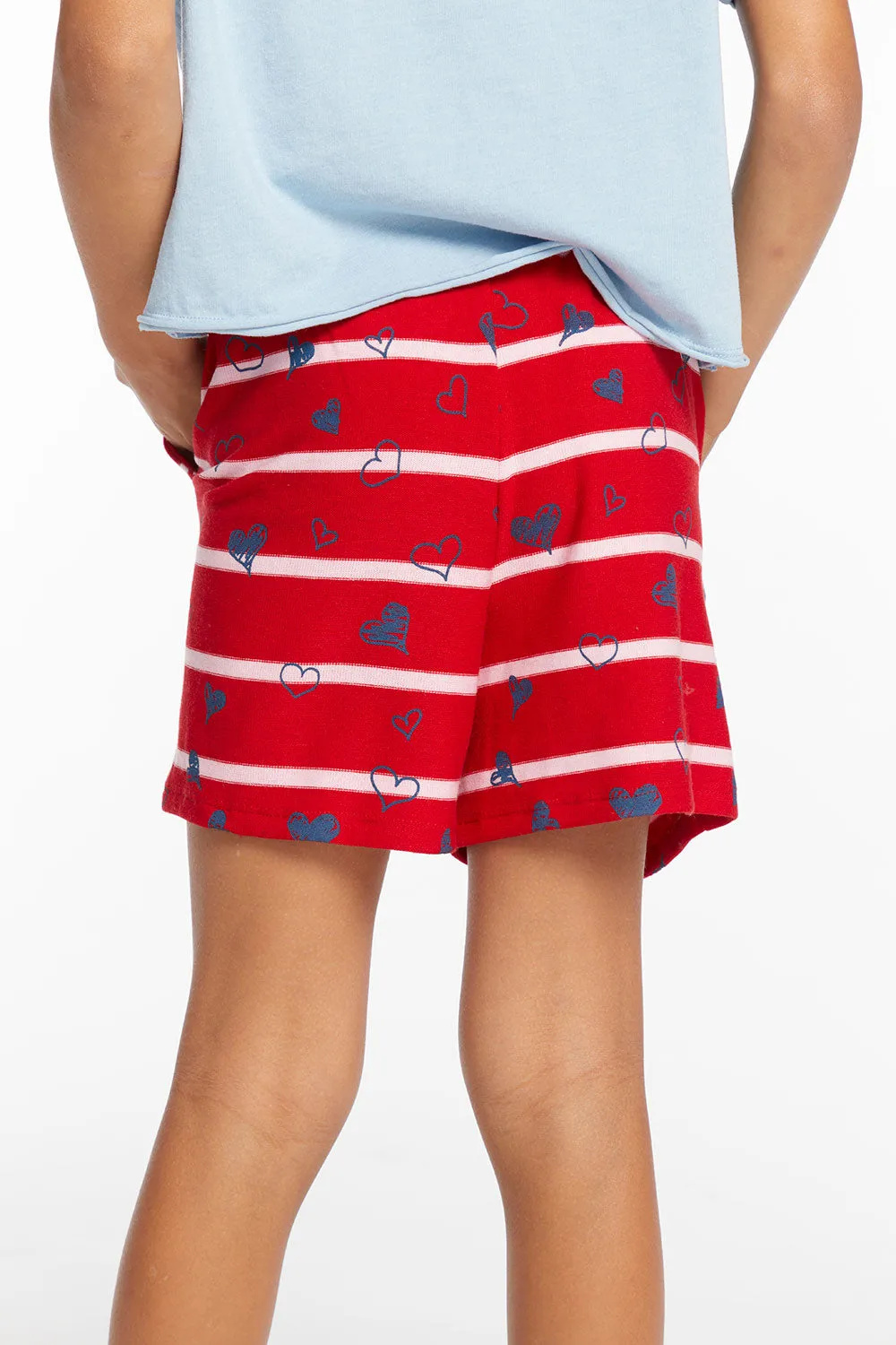 Heart Stripe Girls Shorts