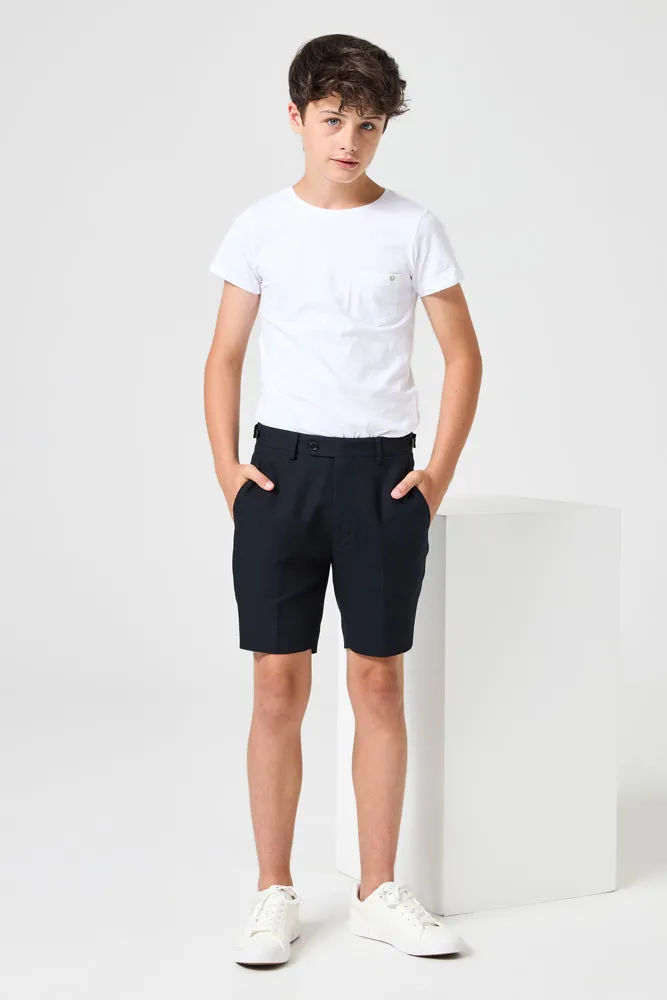 Jimi 2 Piece Shorts Suit - Black Cotton