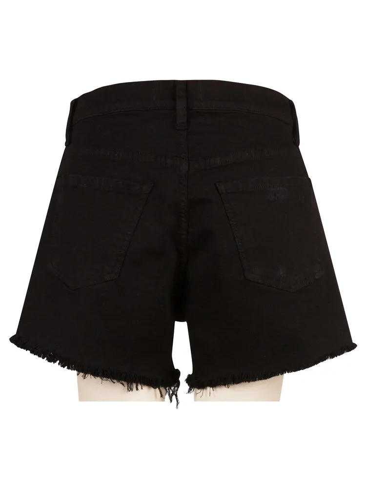 KUT: Jane High Rise Long Short Frayed Hem - Black