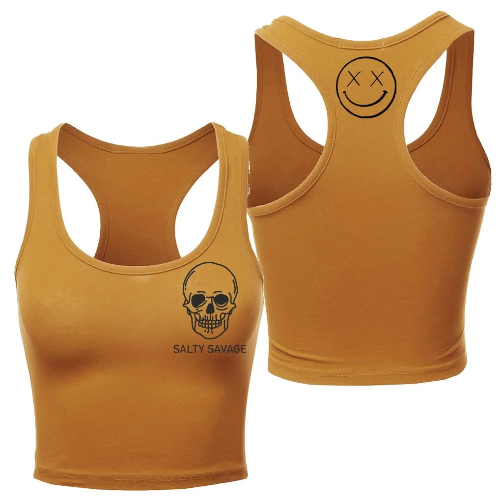 Ladies "Basic Skull" Racerback Crop Tank