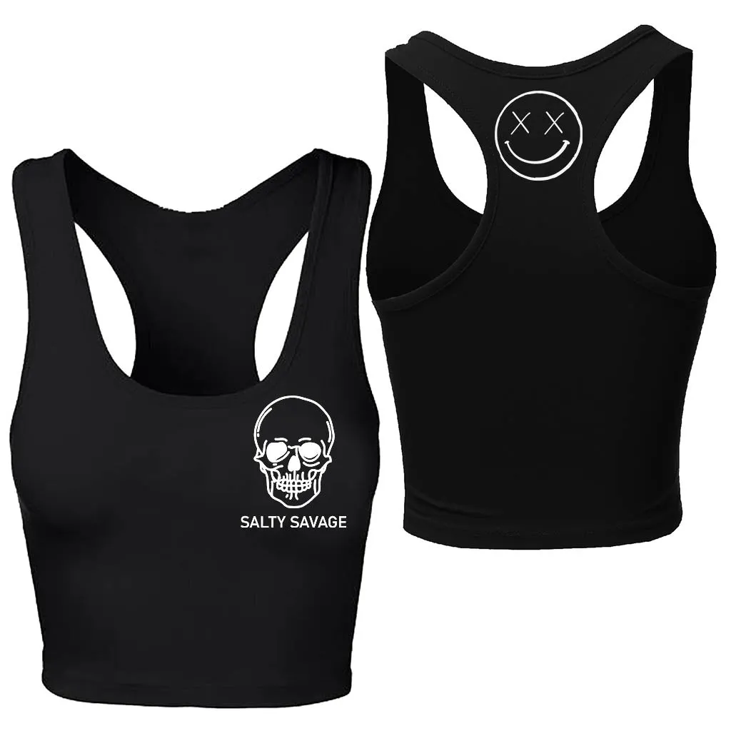 Ladies "Basic Skull" Racerback Crop Tank