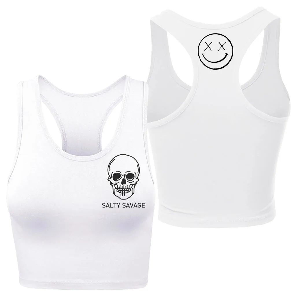 Ladies "Basic Skull" Racerback Crop Tank