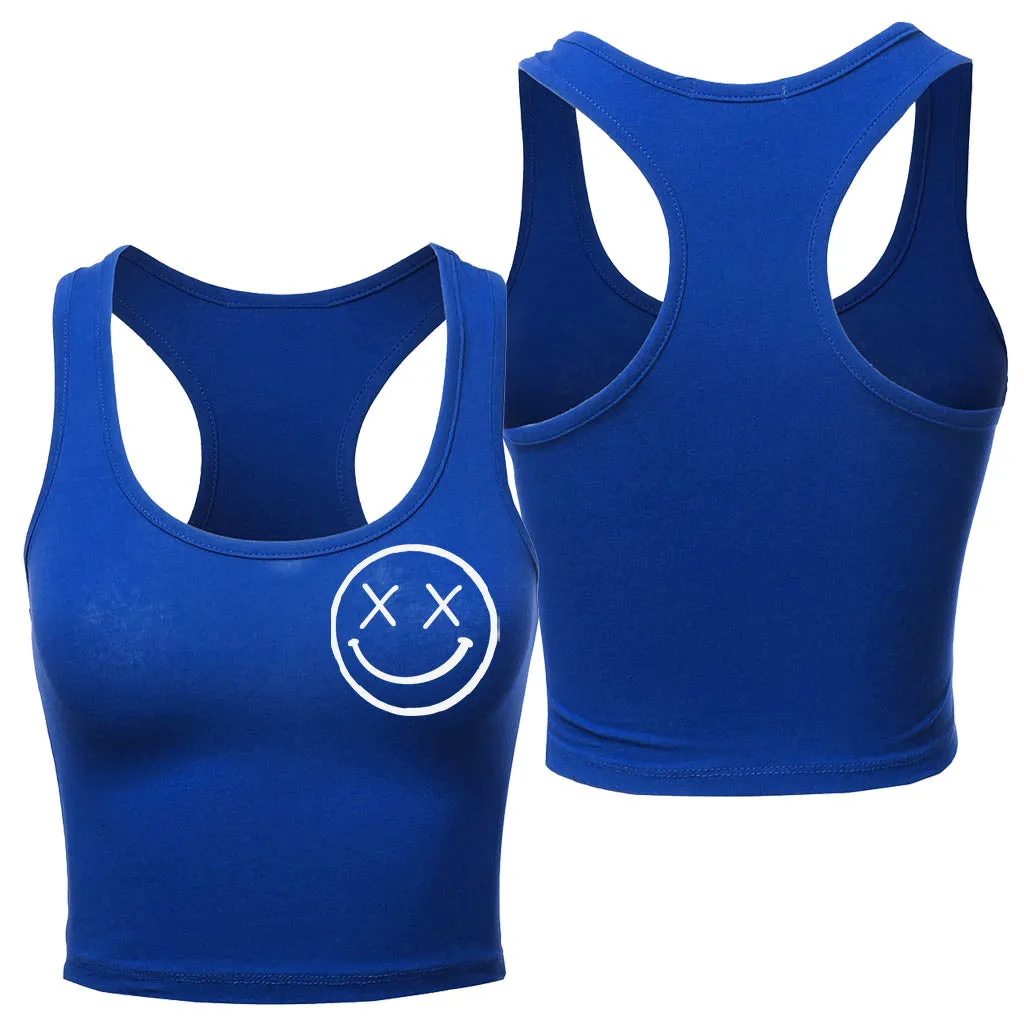 Ladies "OG Smile" Racerback Crop Tank | Basic