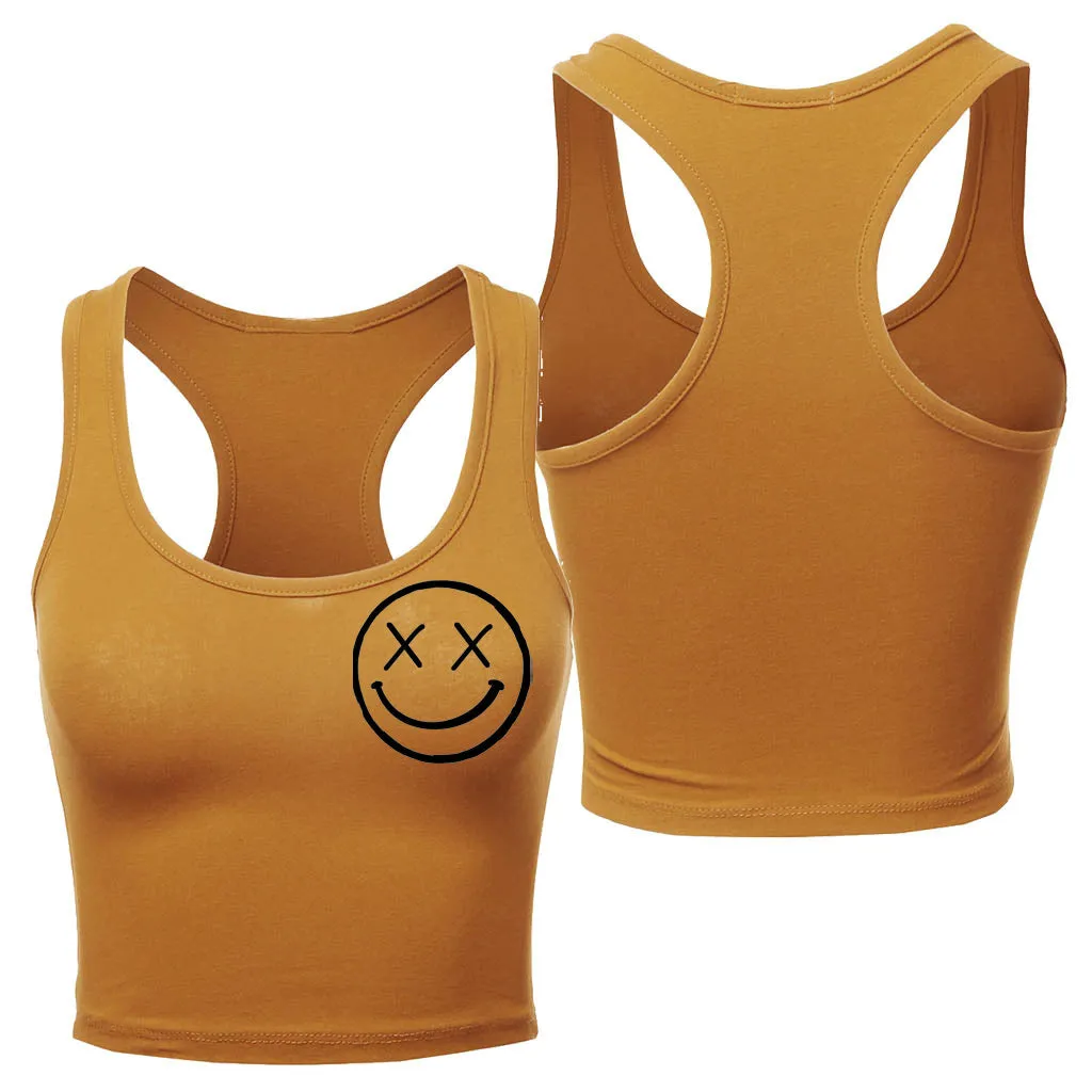 Ladies "OG Smile" Racerback Crop Tank | Basic