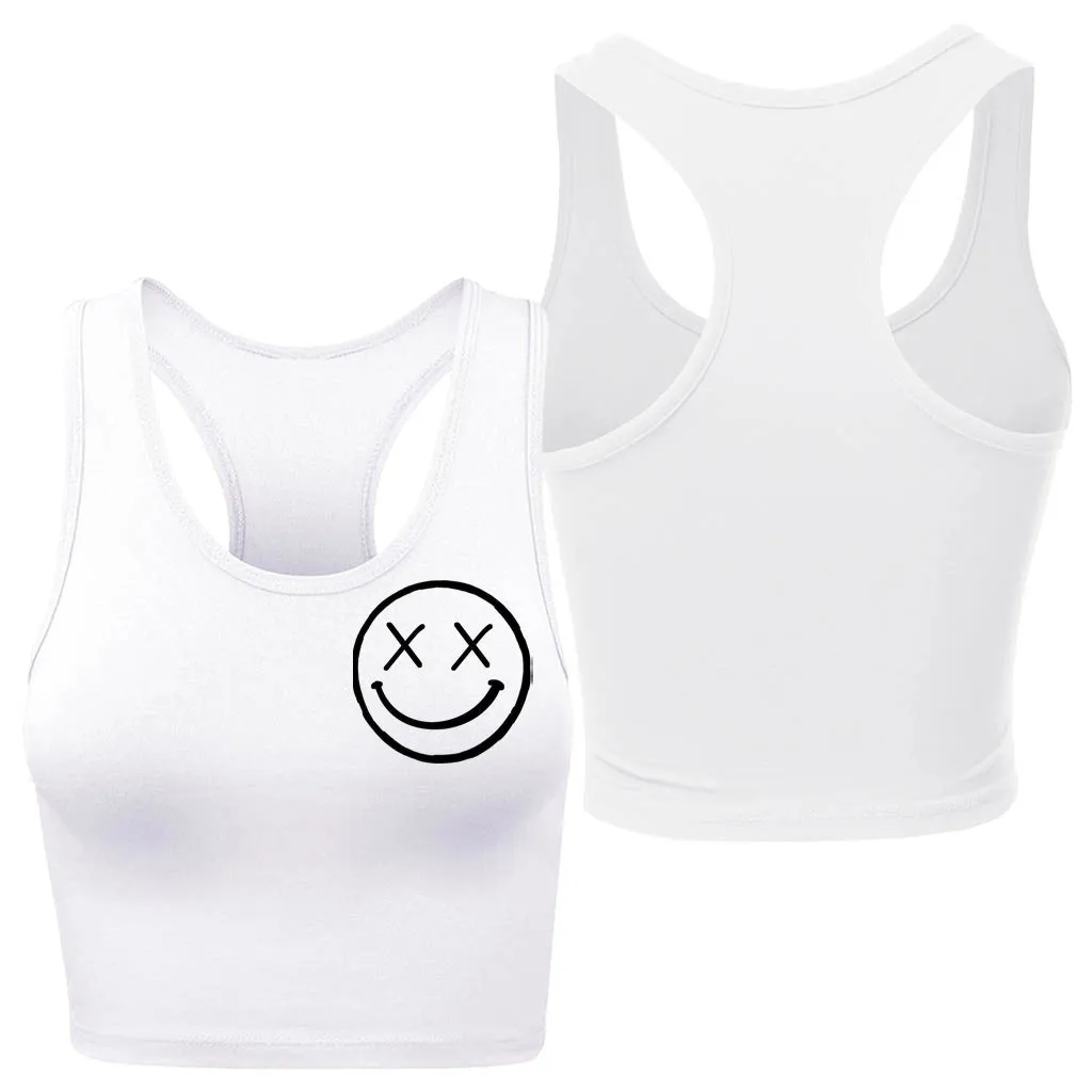 Ladies "OG Smile" Racerback Crop Tank | Basic