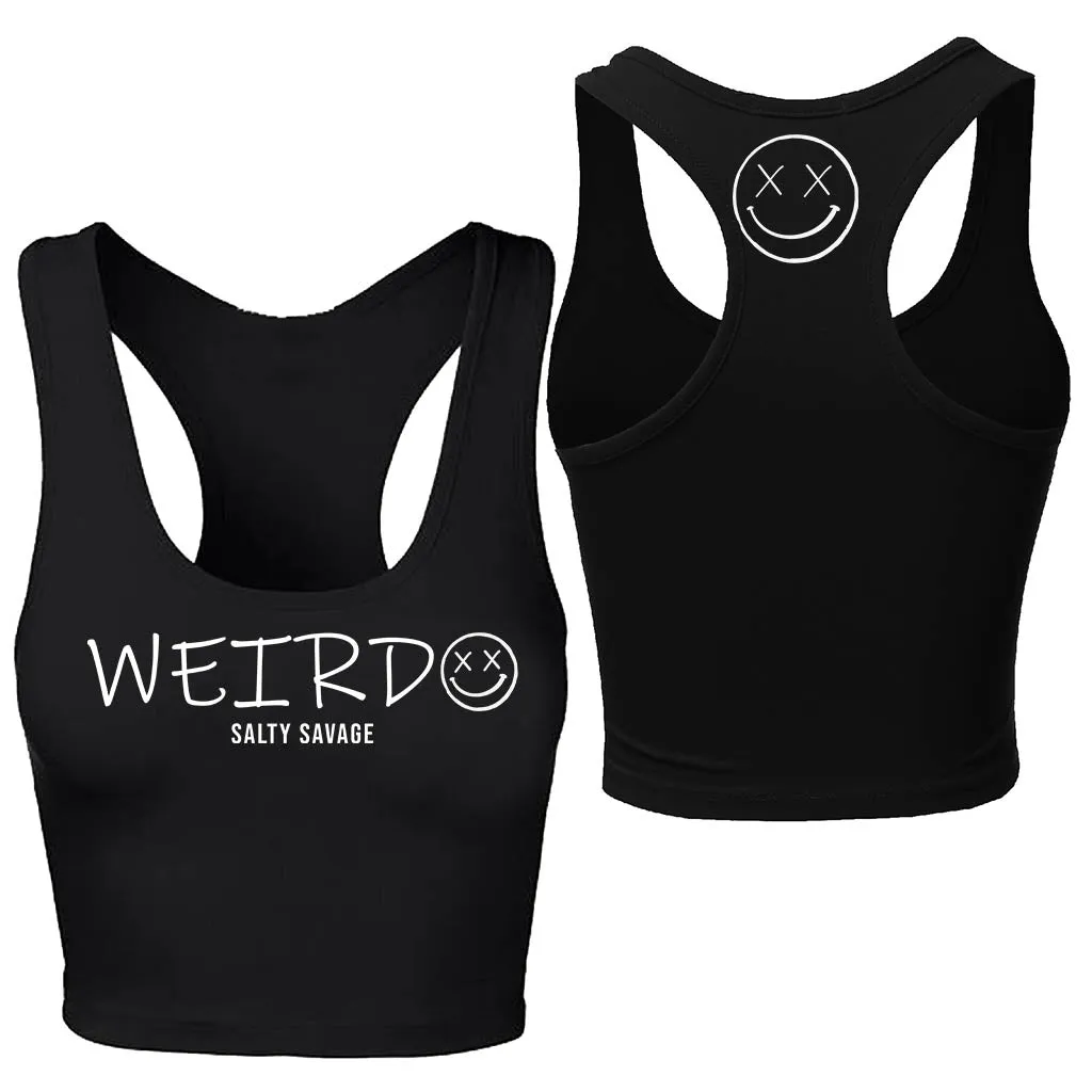 Ladies “WEIRDO” Racerback Crop Tank