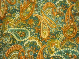 Large Jade Orange Paisley - Pure Cotton Print