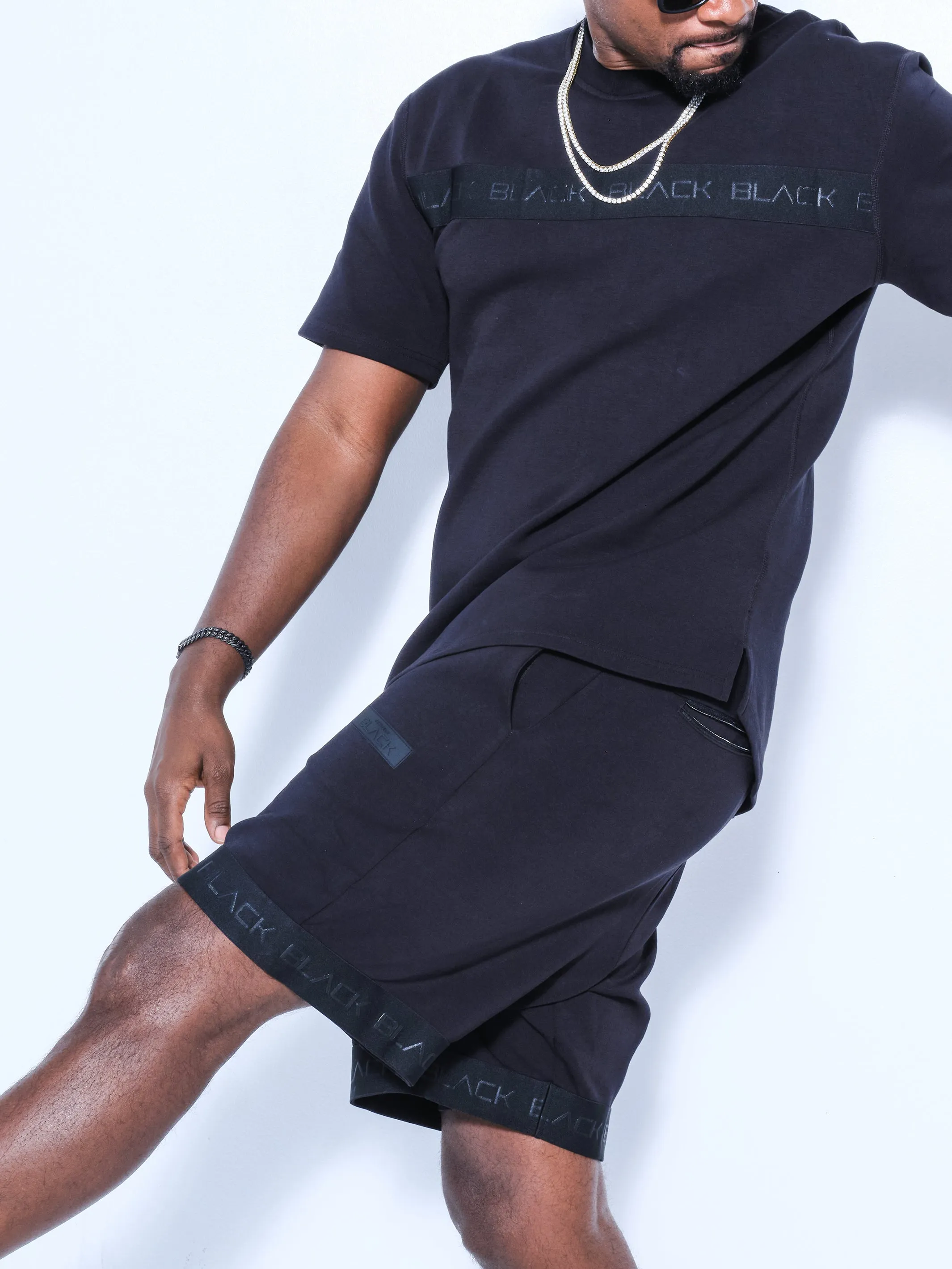 Men's Black Band Luxe Shorts