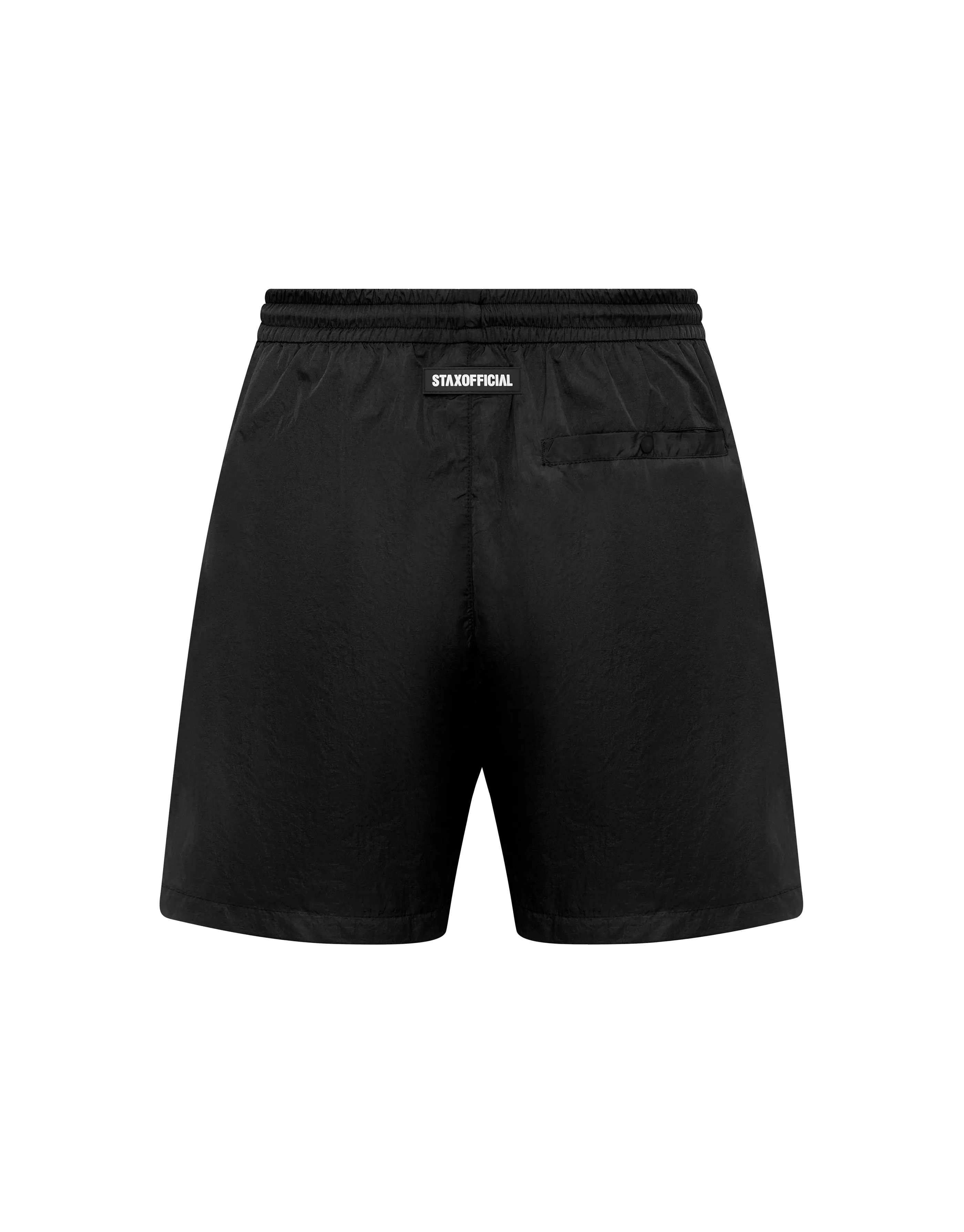 Mens Cursive Nylon Shorts - Boa (Black)