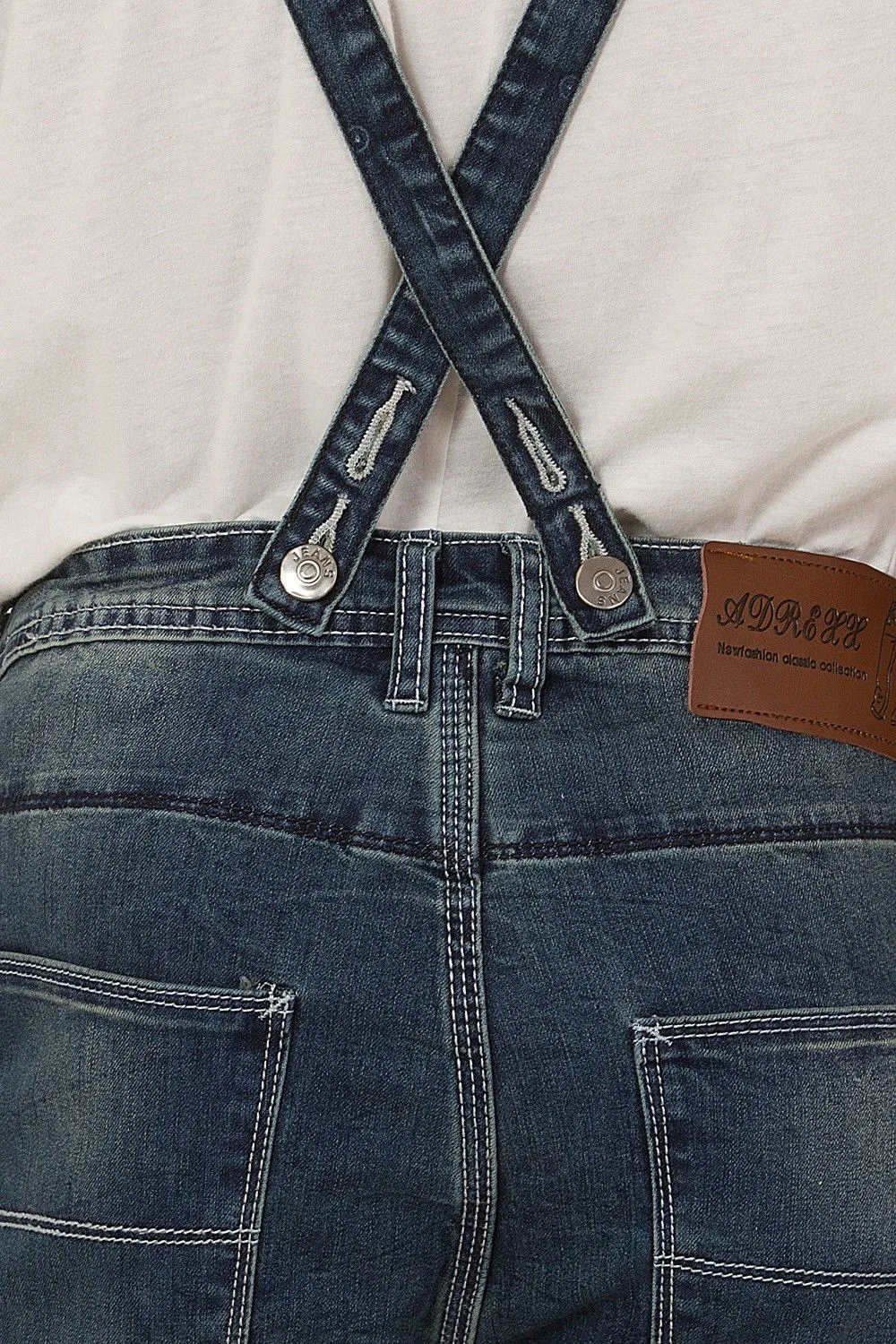 Men’s Denim Dungaree Shorts - Detachable Bib