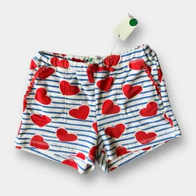 Mini Boden Toweling Heart Print Shorts 12 NWT