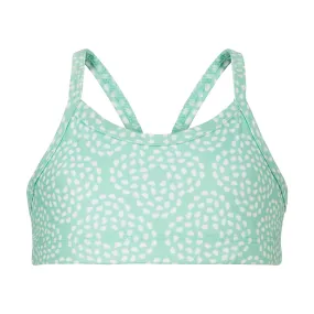 Mint Flower Pebble Bikini Top