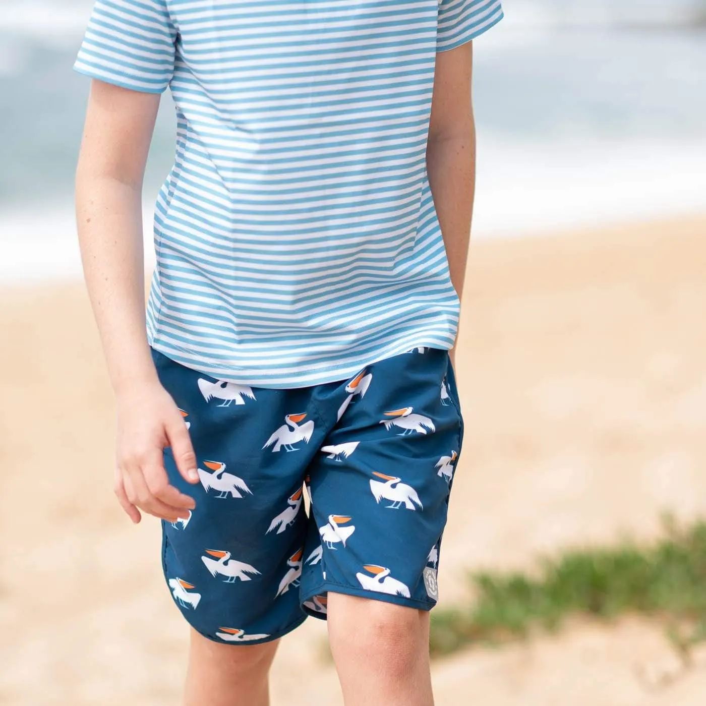 Navy Pelican Scoop Board Shorts