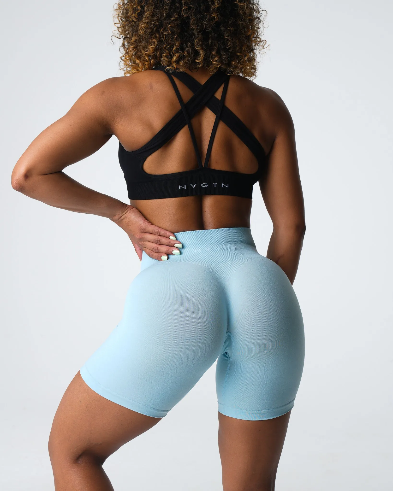 Pastel Blue Pro Seamless Shorts