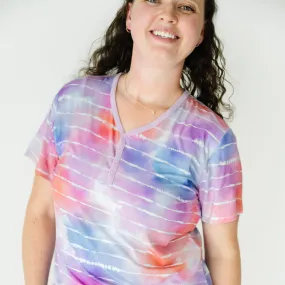 Pastel Tie Dye Dreams Women's Short Sleeve Pajama Top