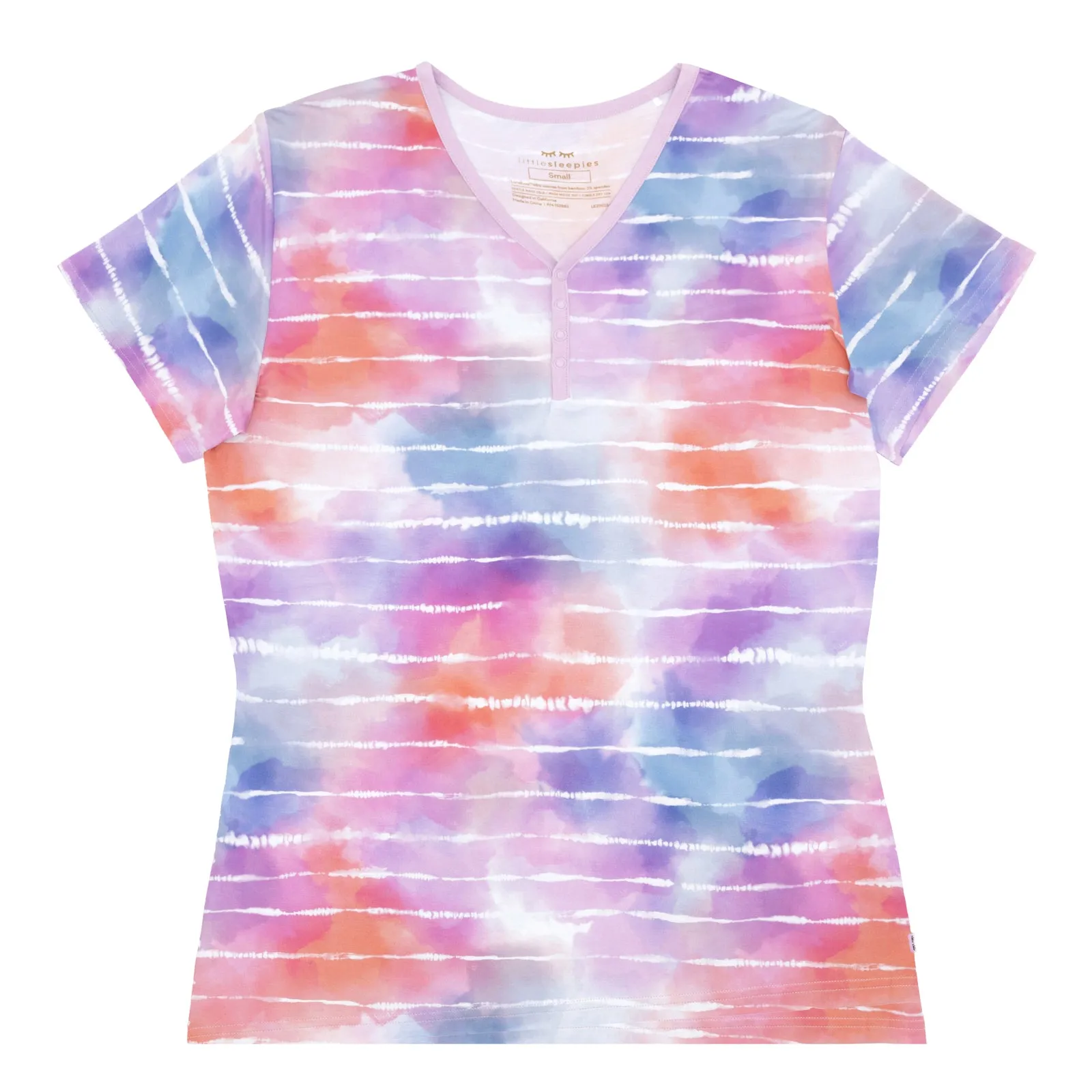 Pastel Tie Dye Dreams Women's Short Sleeve Pajama Top