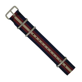 Premium Nato Strap in Navy Red Cream