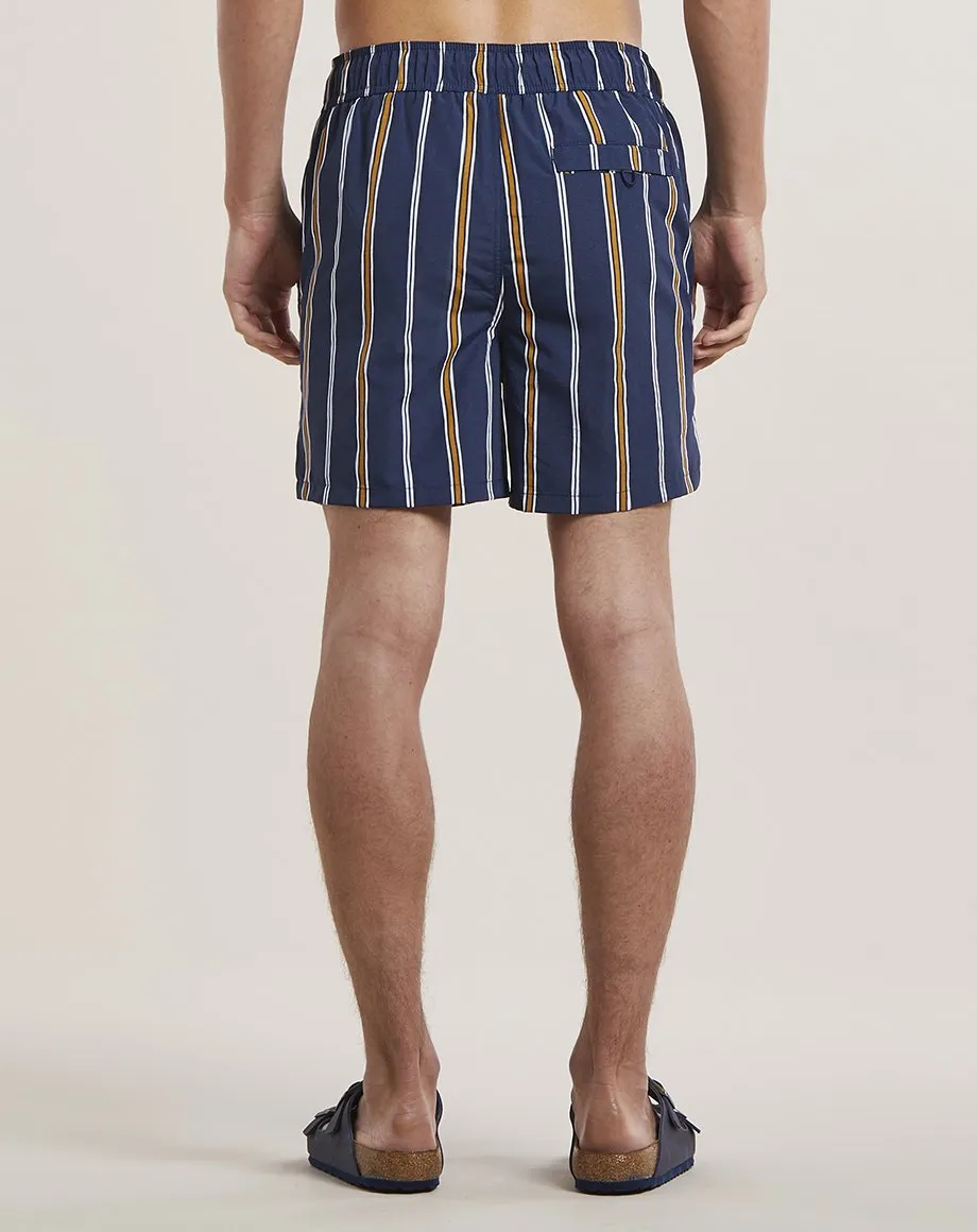 PRETO STRIPED MENS SWIM SHORTS | NAVY