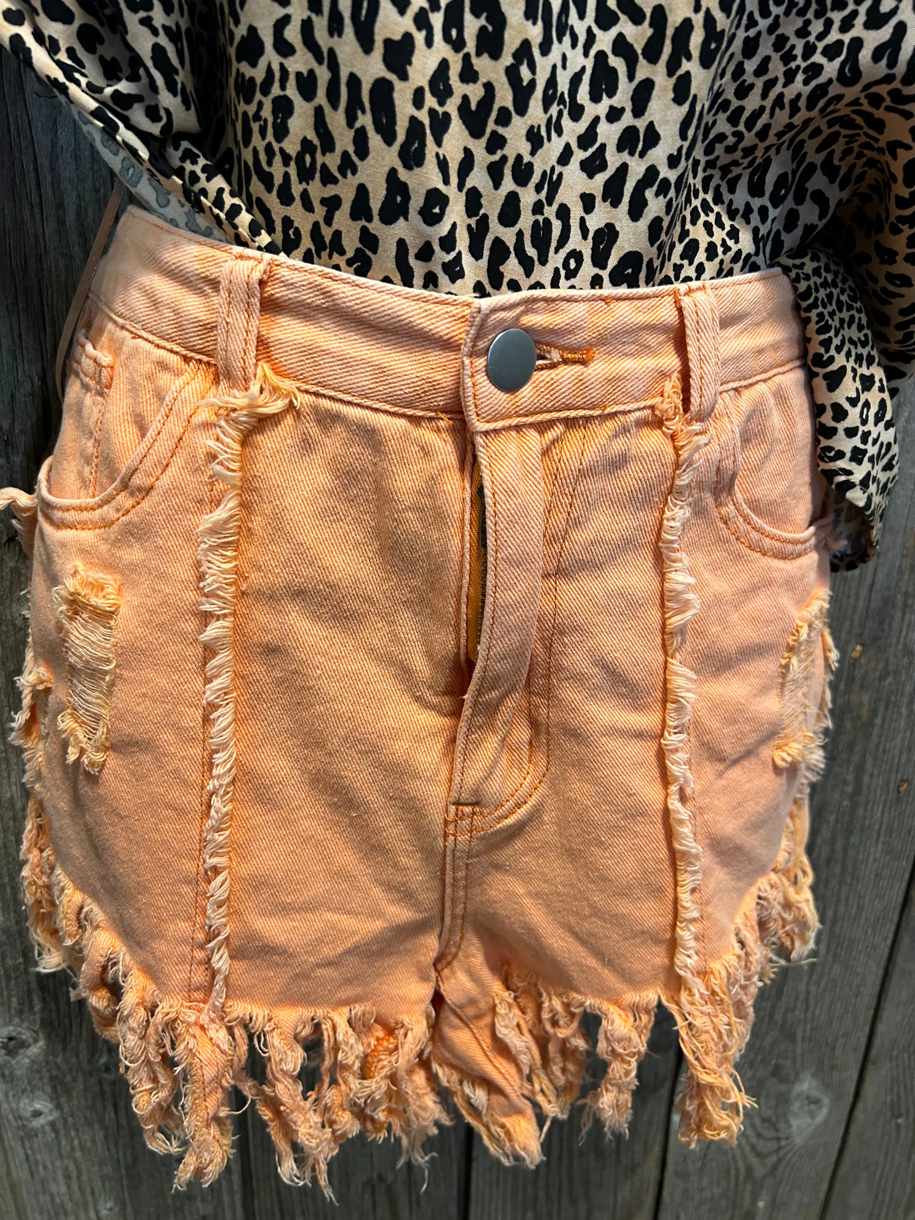 Raw Hem Distressed Shorts