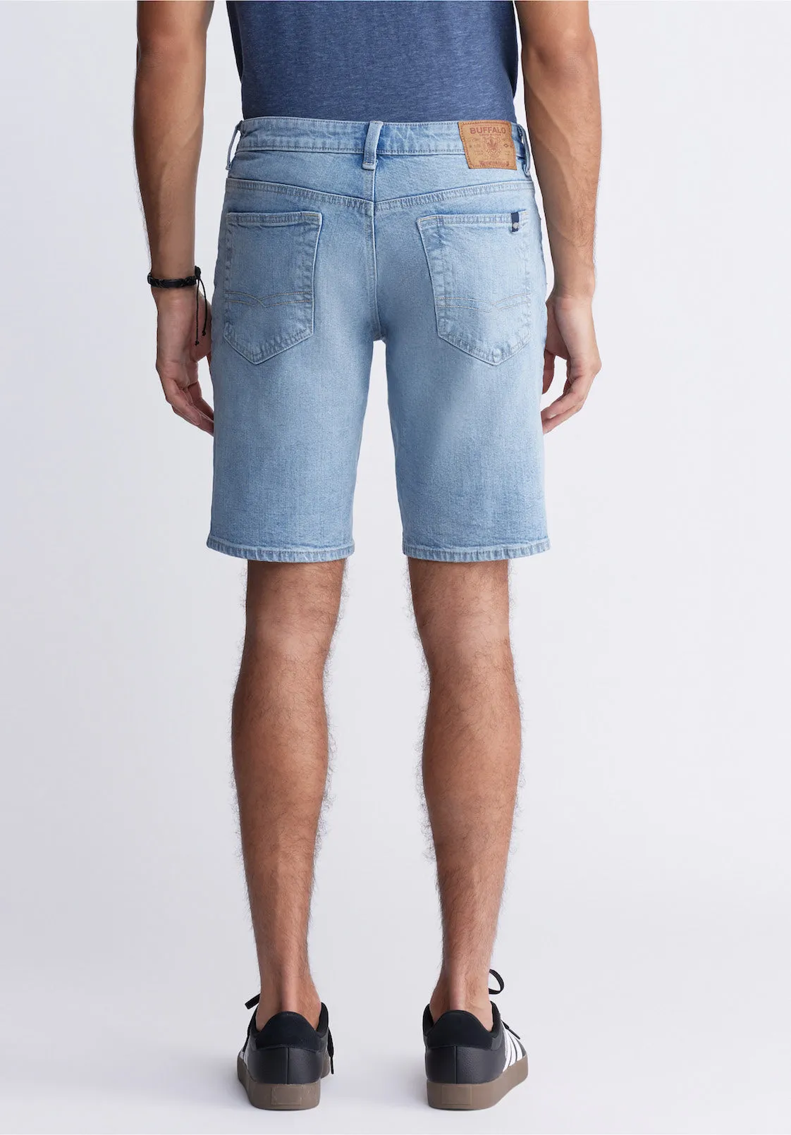 Relaxed Straight Dean Men's Denim Shorts in Authentic Worn Wash - BM22952