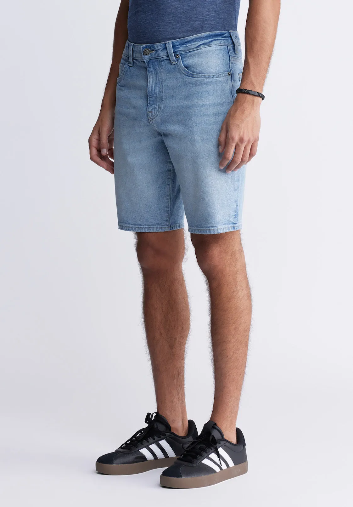 Relaxed Straight Dean Men's Denim Shorts in Authentic Worn Wash - BM22952