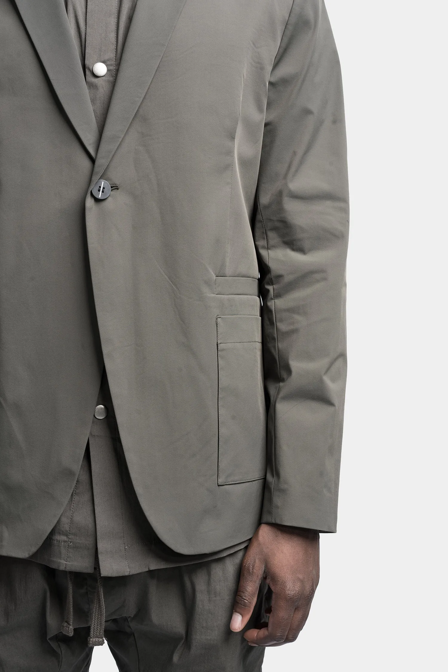 Single button tech blazer, Ivy green