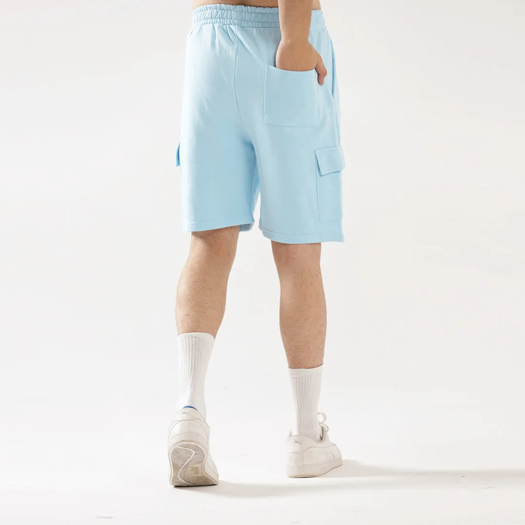 Sky Blue Cargo Relax Fit Shorts