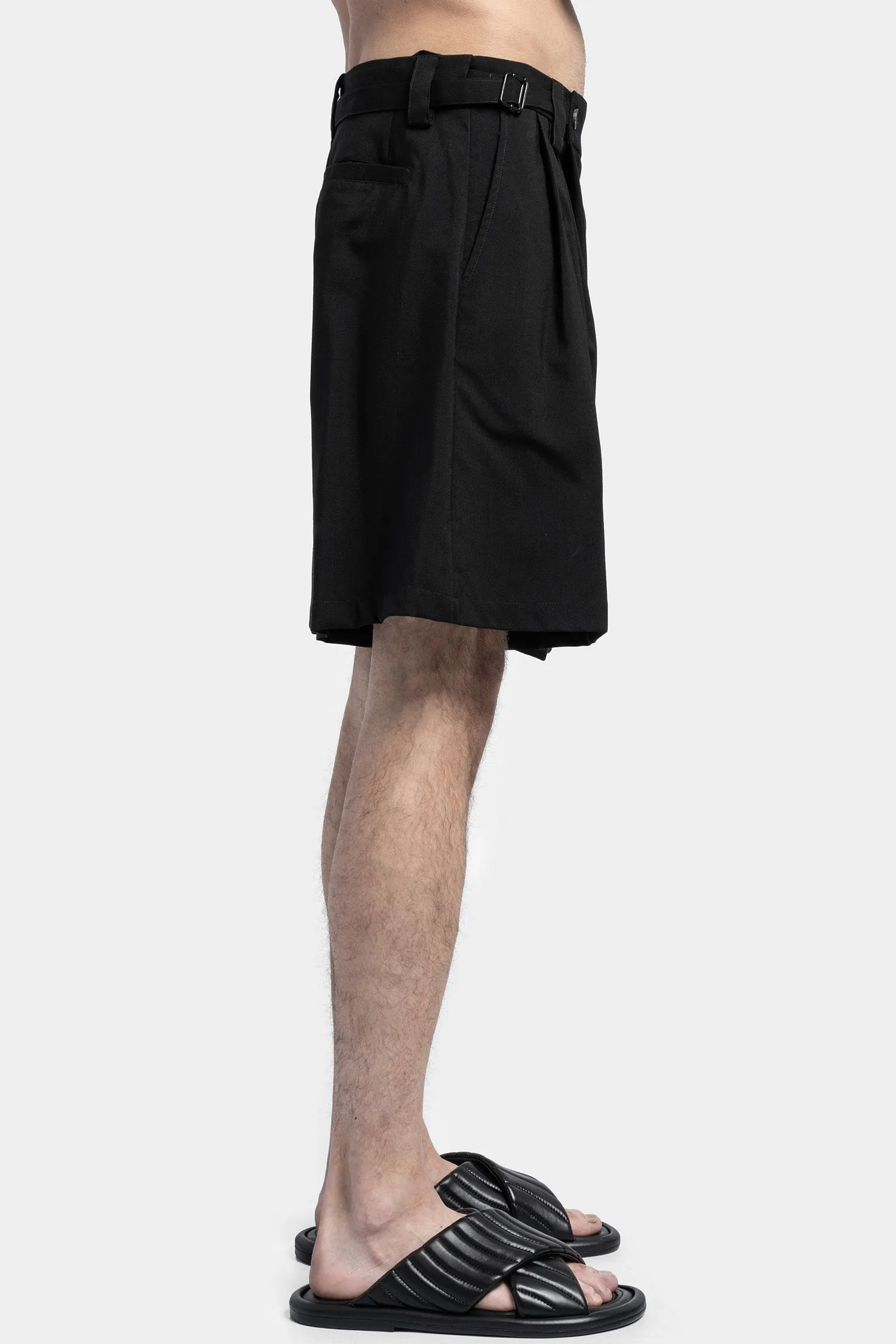 Slanted Wool Blend Shorts