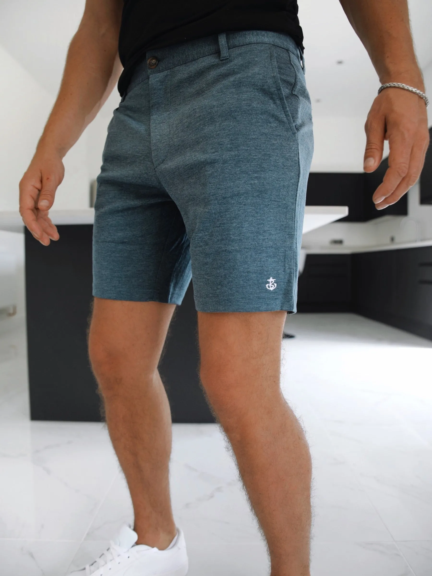 Sorrento Stretch Fit Shorts - Blue