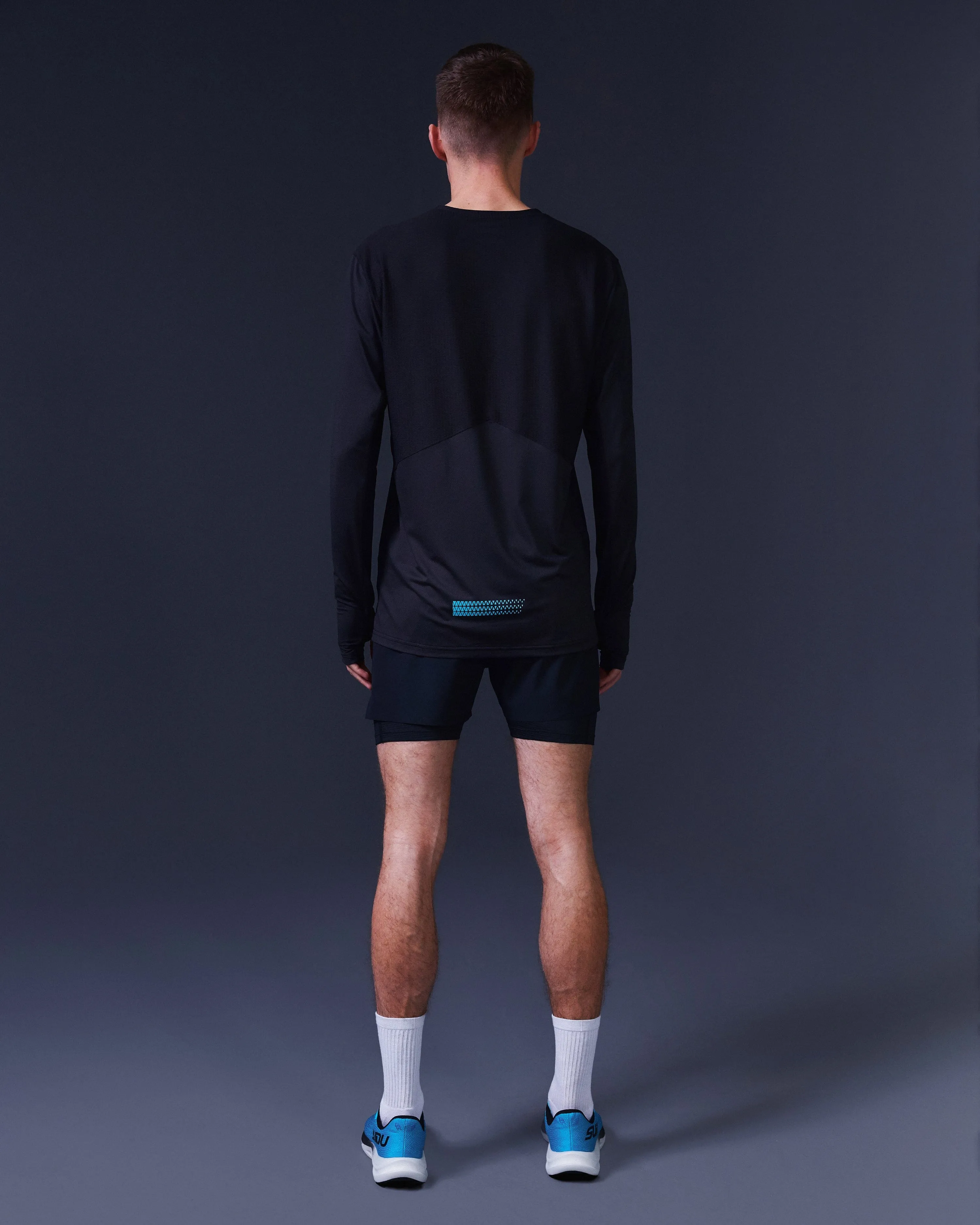 SRS 01 Run Shorts - Black/Light Blue