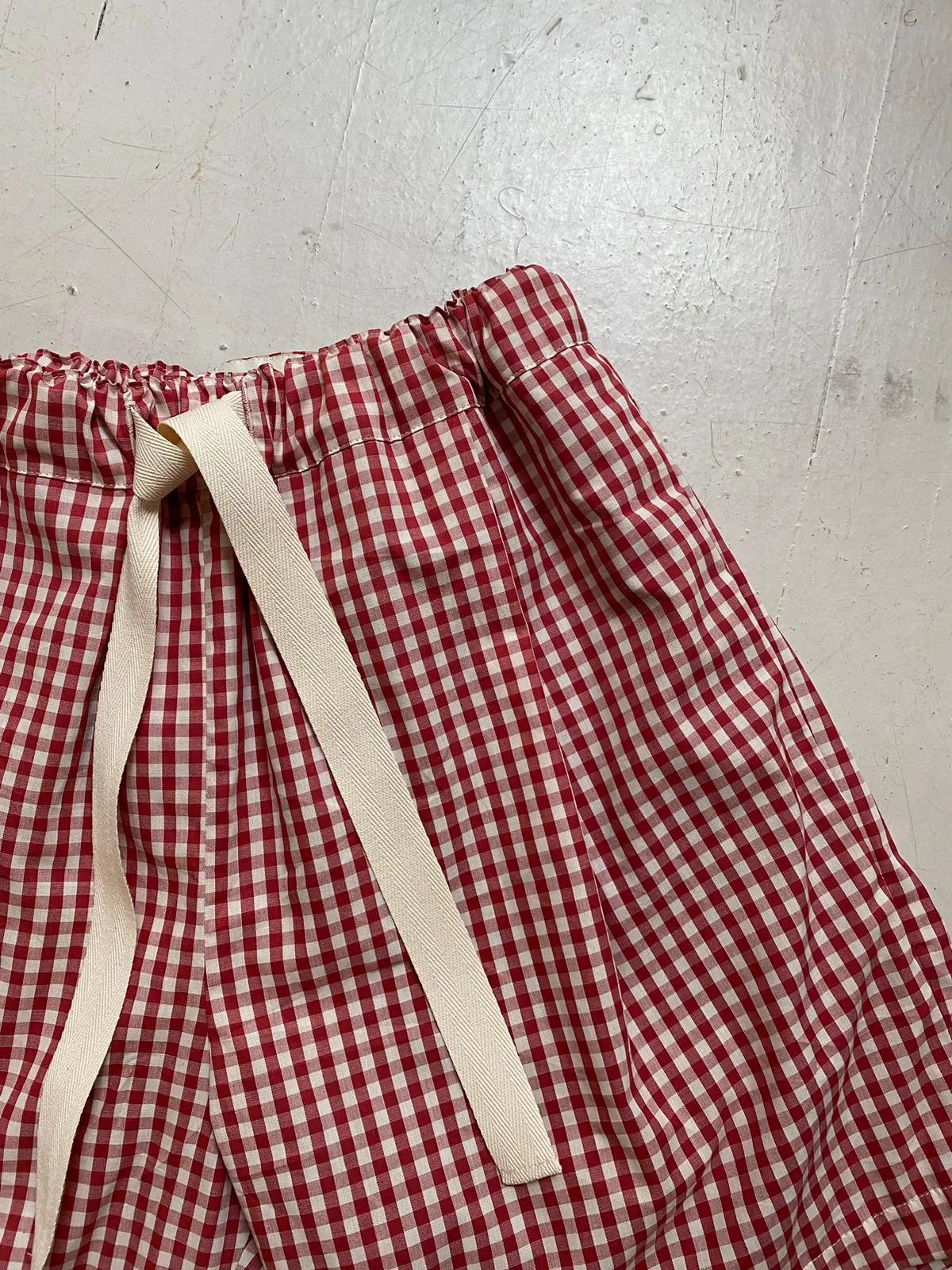 Swan Shorts in Red Gingham