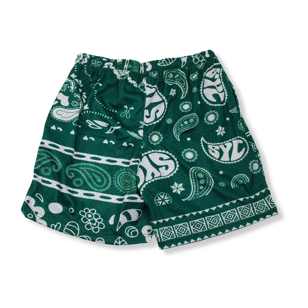 SYC Paisleys Mesh Shorts "Green"