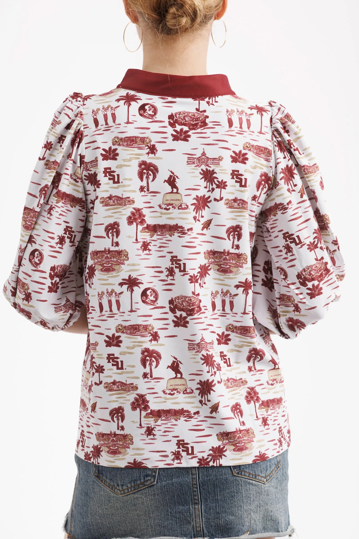 Tailgate Collection Eliza Top - Florida State Toile