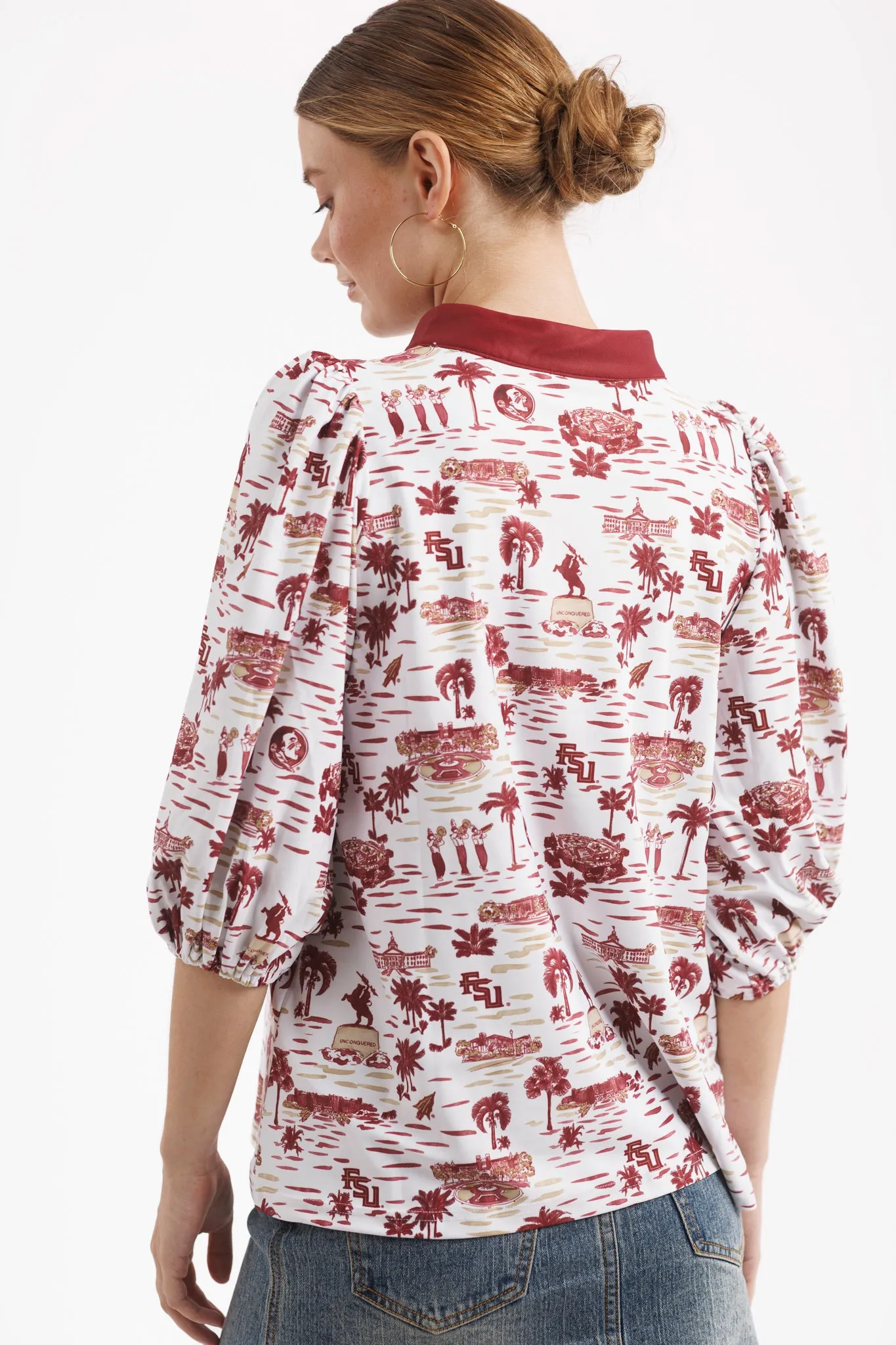 Tailgate Collection Eliza Top - Florida State Toile