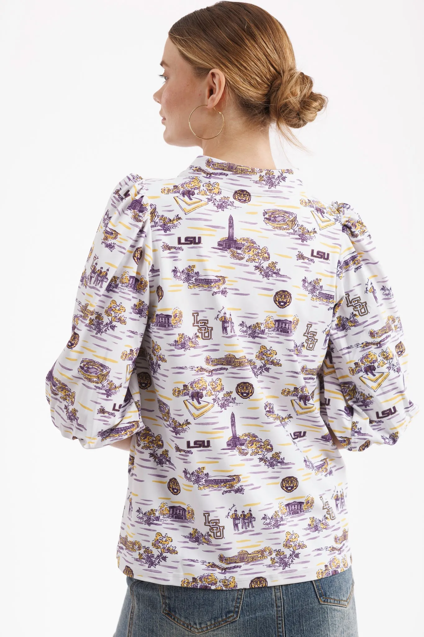 Tailgate Collection Eliza Top - LSU Toile