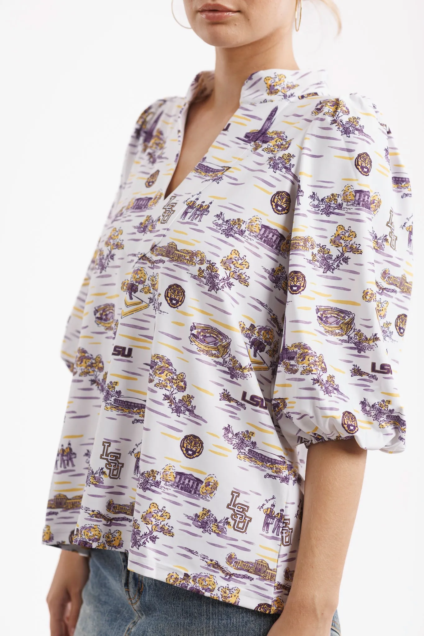 Tailgate Collection Eliza Top - LSU Toile