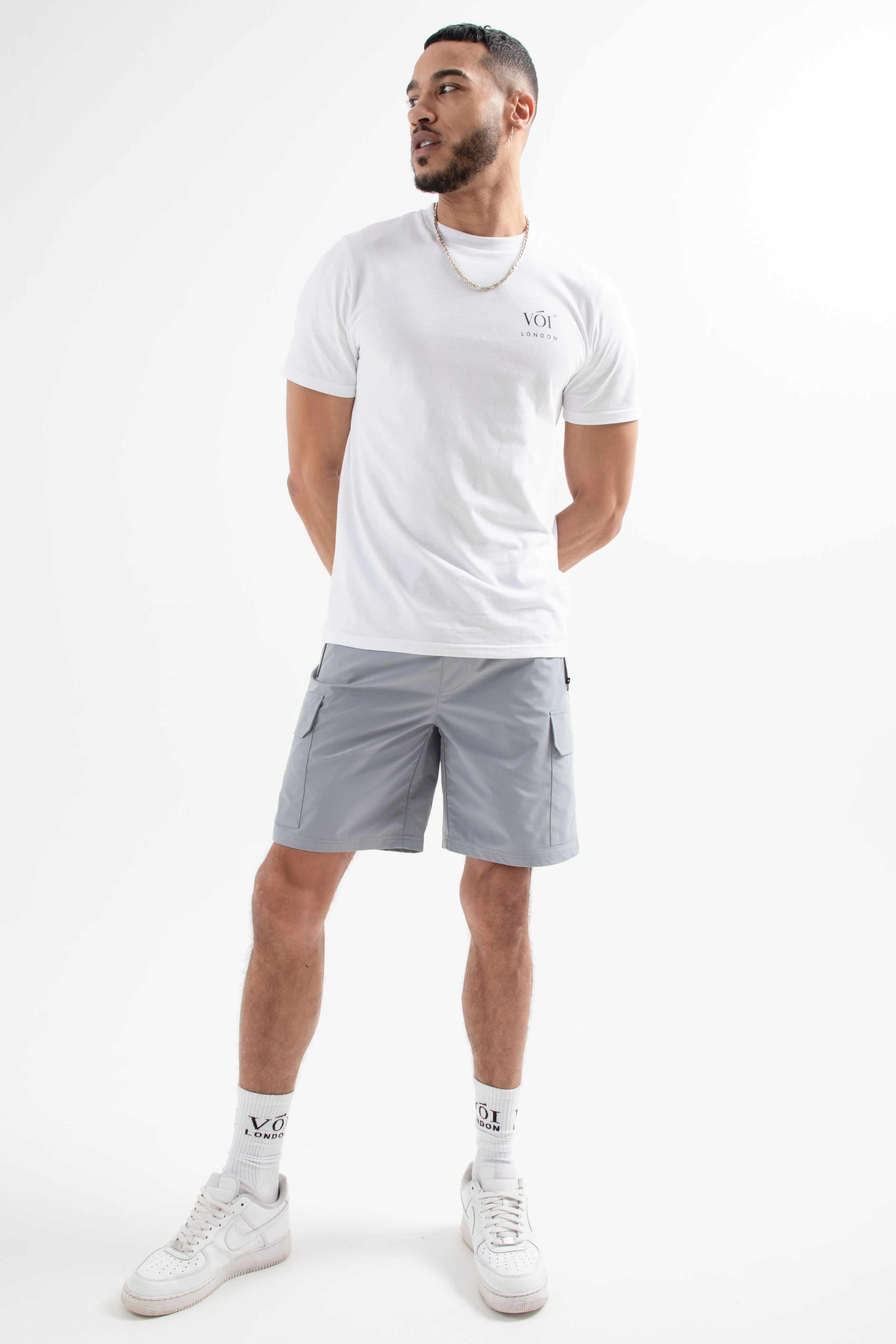 Tech Woven Cargo Shorts - Grey