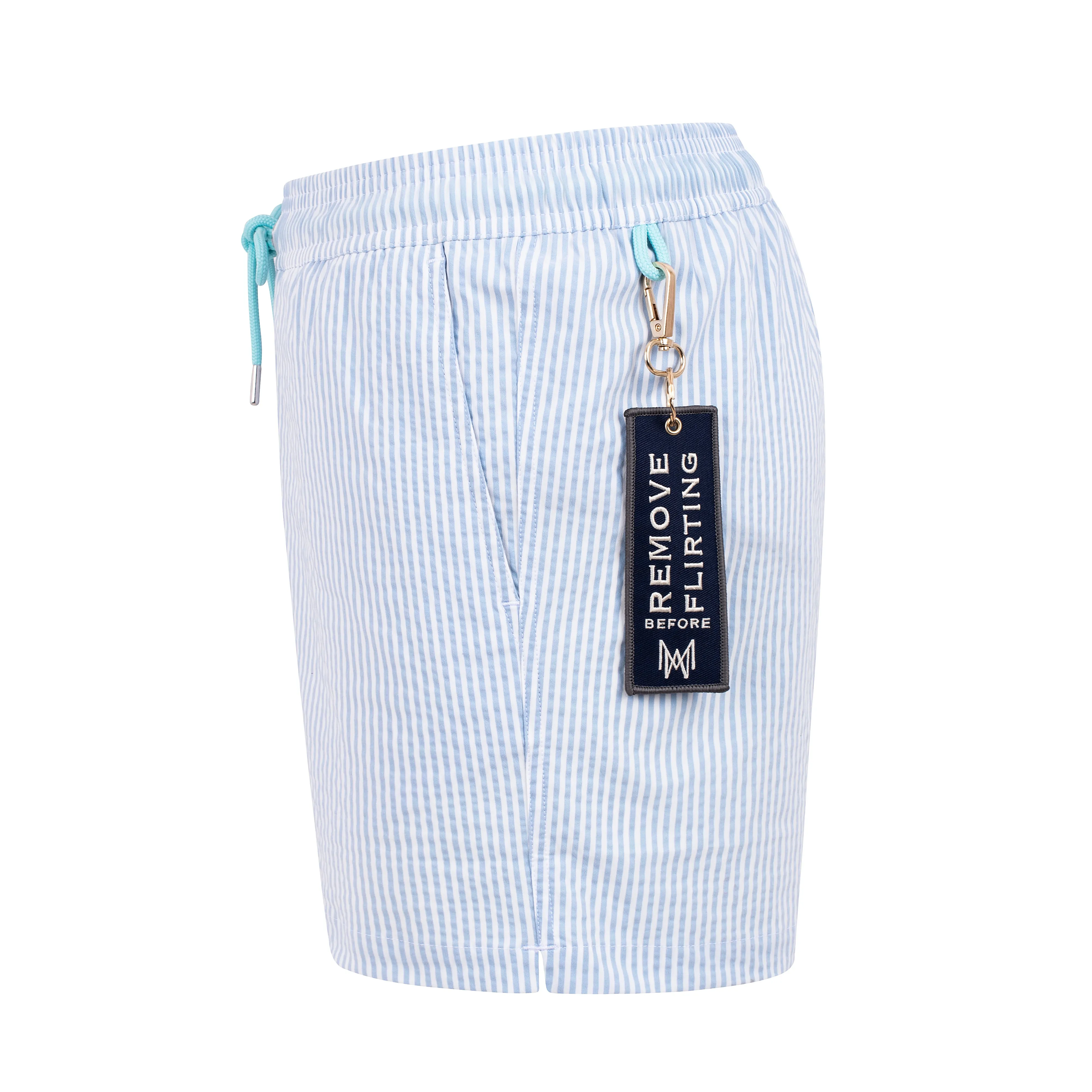 The Croisette Swim Shorts - Off White - Stonewash