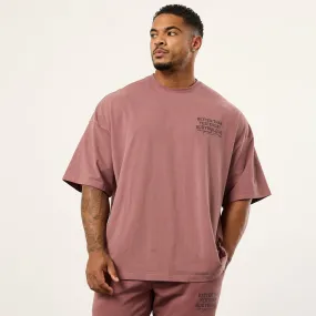 Vanquish Bodybuilding Dark Mauve Boxy Oversized T Shirt