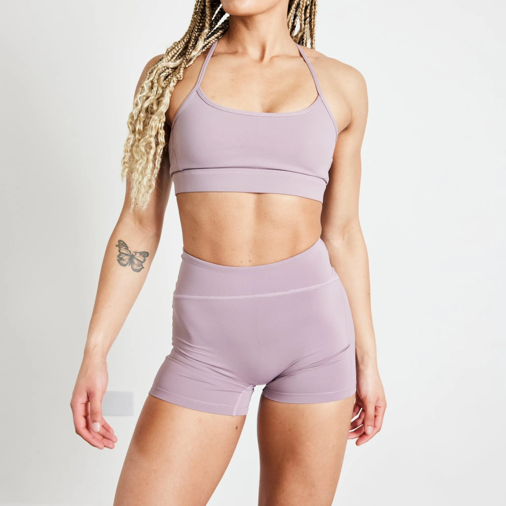 Vanquish Evolve Truffle Lilac High Waisted Shorts